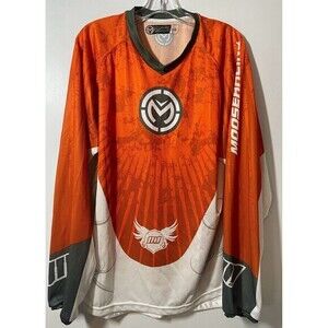 Moose Racing Advanced Racewear Long Sleeve Shirt Men’s L Black/White/Orange